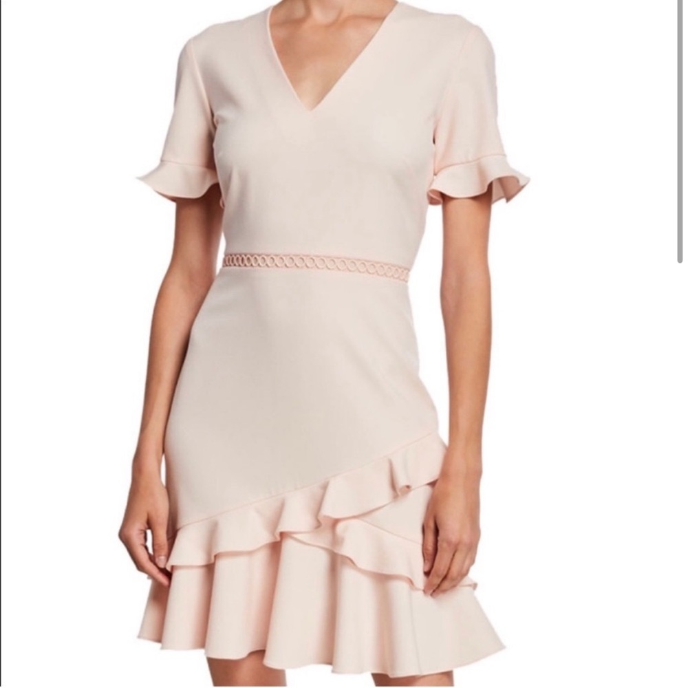 Shoshanna Pink Ruffle Maxi Dress